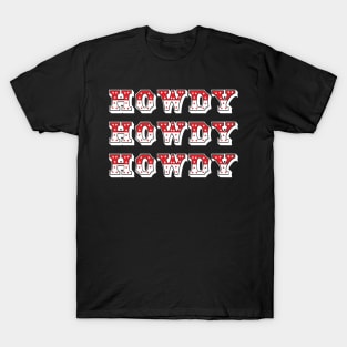 Howdy Red and White Western Style T-Shirt